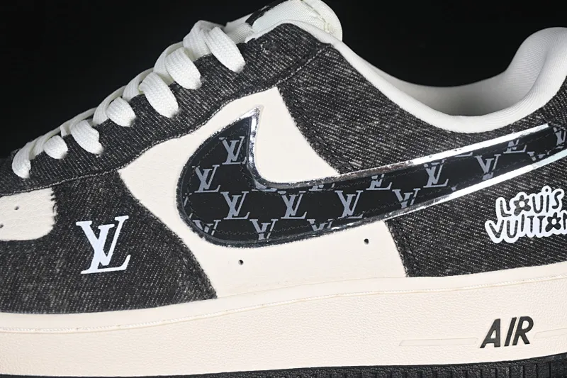 All categories Nk Air Force 1 Air Force series Nk Air Force 1 Low Air Force low-top Nike Air Force 1'07 Low joint two-color bottom black denim Air Force 1 low-top casual sneakers DX1888-097